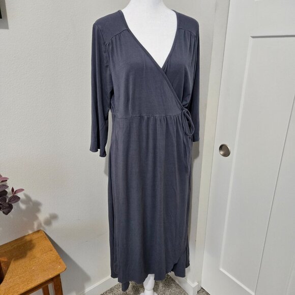 NWT Fresh Produce Midi Wrap Me Up Dress Oyster (med Gray) - Sz XL - Picture 2 of 11